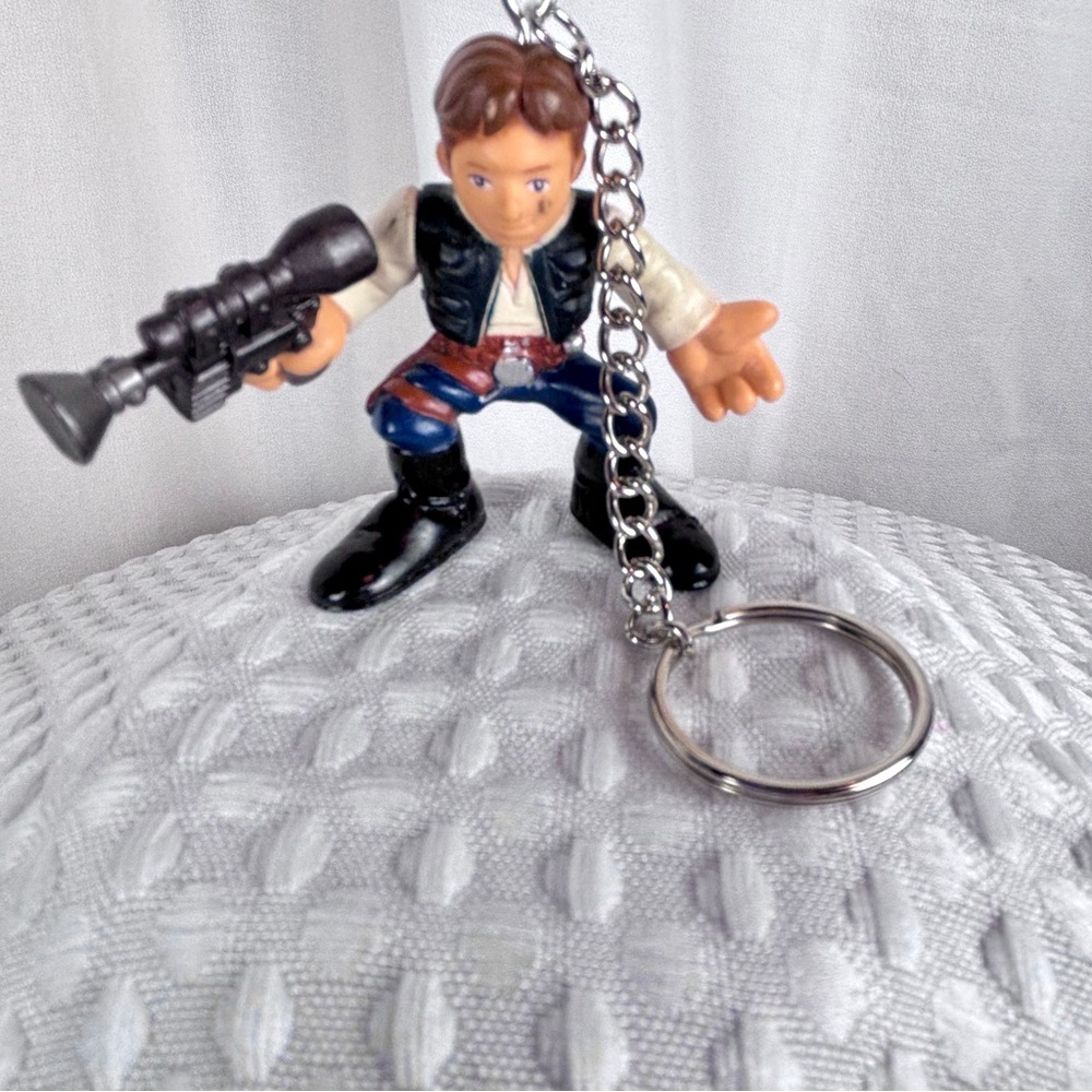 Purse Charm Star Wars‎ Han Solo with Blaster Key Chain - Picture 2 of 8